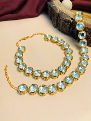 Set of 2 gold-plated bedded anklet 1