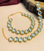 Set of 2 gold-plated bedded anklet