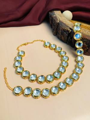 Set of 2 gold-plated bedded anklet 3