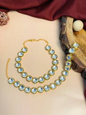 Set of 2 gold-plated bedded anklet 4