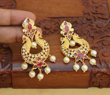 Matte finish peacock earring 2