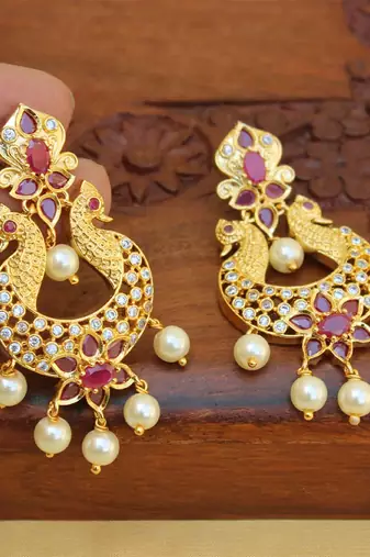Matte finish peacock earring