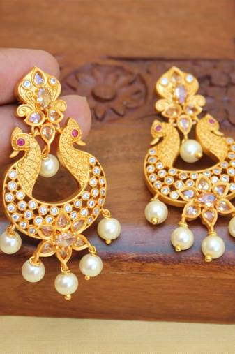 Matte finish peacock earring