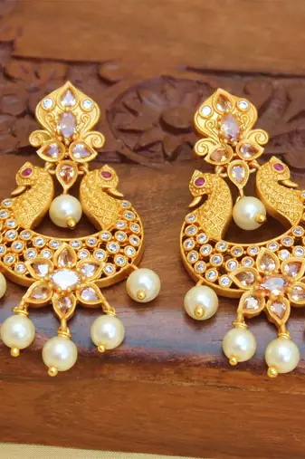Matte finish peacock earring