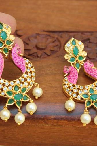 Matte finish peacock earring