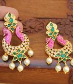 Matte finish peacock earring