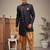 Men's navy blue indo western dhoti sherwani