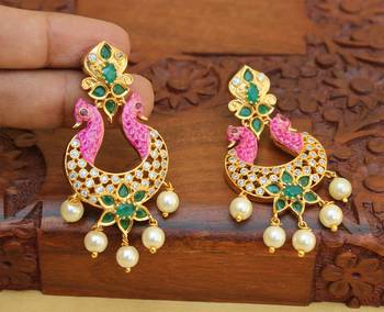 Matte finish peacock earring 2