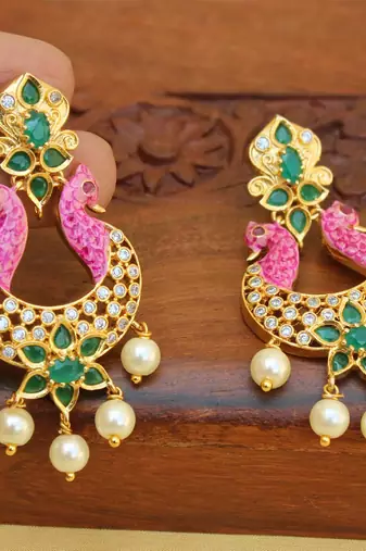 Matte finish peacock earring