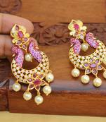 Matte finish peacock earring