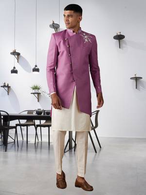 Men's purple indo western sherwani 1