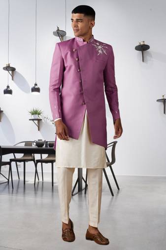 Men's purple indo western sherwani