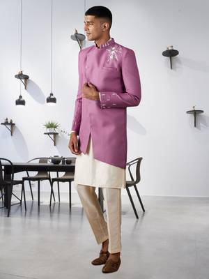 Men's purple indo western sherwani 2