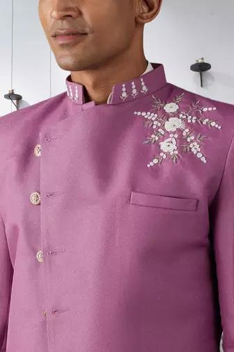 Men's purple indo western sherwani