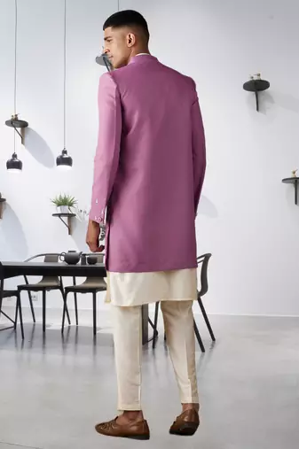 Men's purple indo western sherwani