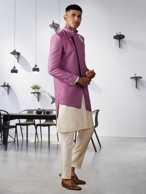 Men's purple indo western sherwani 5
