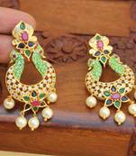 Matte finish peacock earring