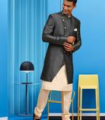 Men's black indo western sherwani