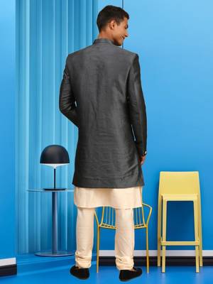 Men's black indo western sherwani 3