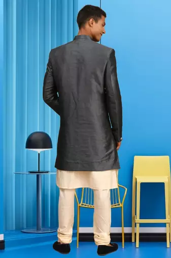 Men's black indo western sherwani