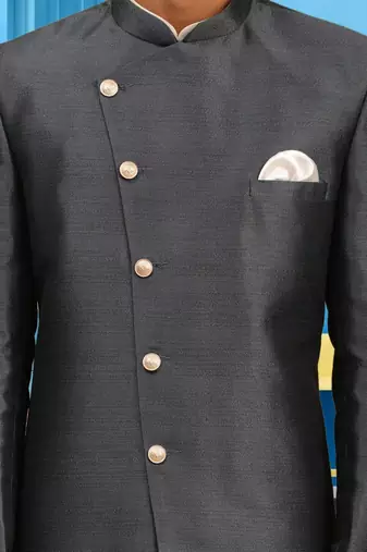 Men's black indo western sherwani
