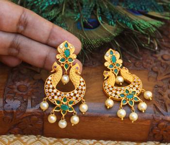 Matte finish peacock earring 2