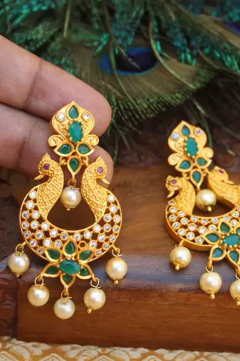 Matte finish peacock earring