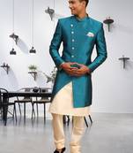 Men's tourquoise indo western sherwani