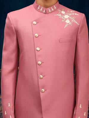 Men's pink indo western dhoti sherwani 4