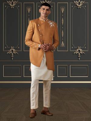 Men's mustard indo western sherwani 1
