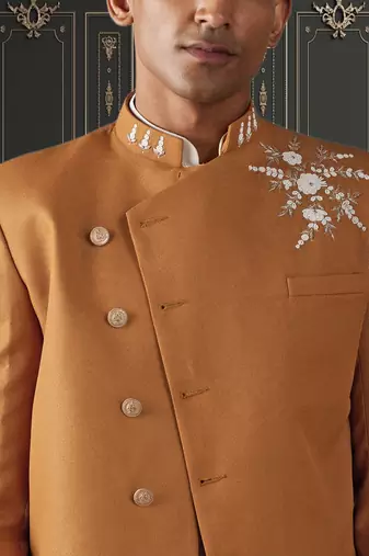 Men's mustard indo western sherwani