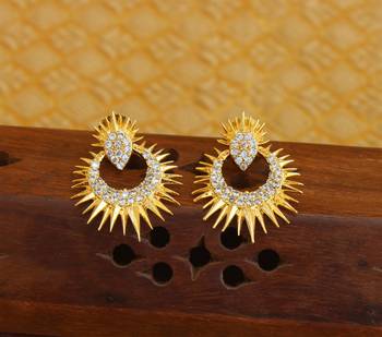 Gold platted cz earring 1