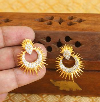 Gold platted cz earring 3