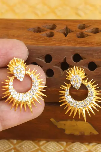 Gold platted cz earring