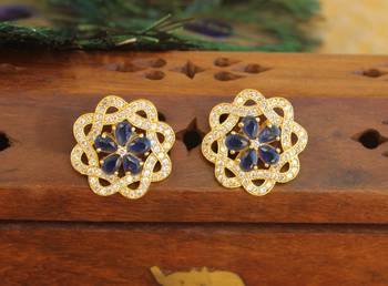 Gold platted cz earring 1