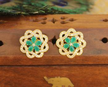 Gold platted cz earring 1