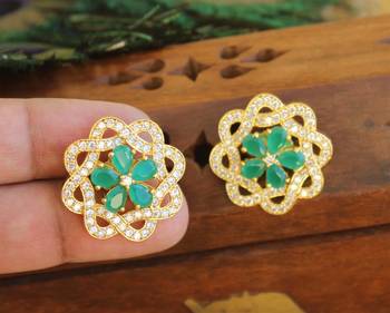 Gold platted cz earring 2