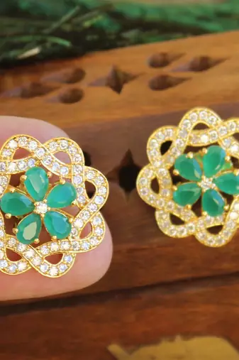 Gold platted cz earring