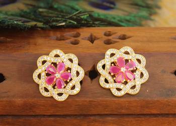 Gold platted cz earring 1