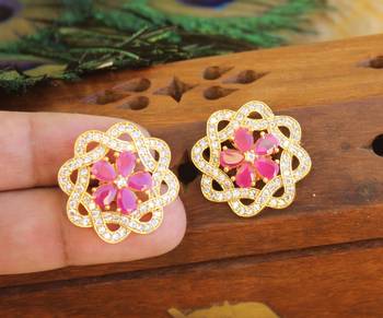 Gold platted cz earring 2