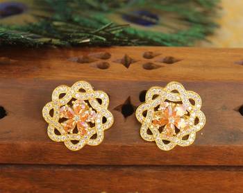 Gold platted cz earring 1