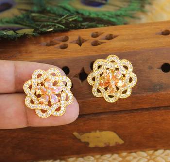 Gold platted cz earring 2