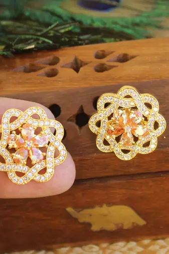 Gold platted cz earring