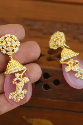 Gold platted cz earring