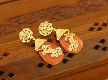Gold platted cz earring 1