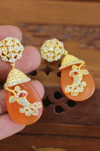 Gold platted cz earring