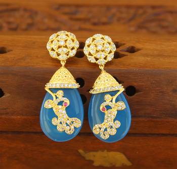 Gold platted cz earring 1