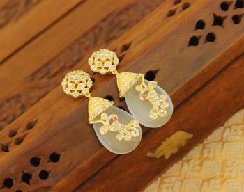 Gold platted cz earring 1