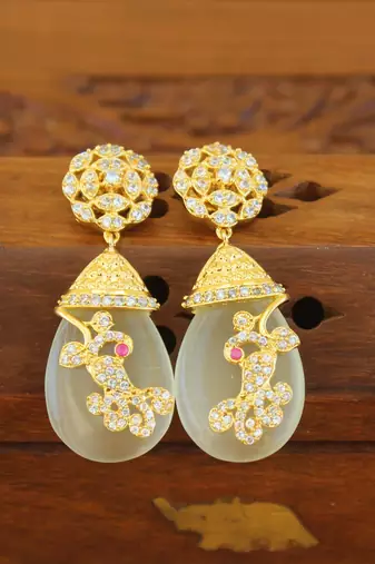 Gold platted cz earring