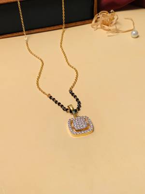 Latest gold plated american diamond mangalsutra 5